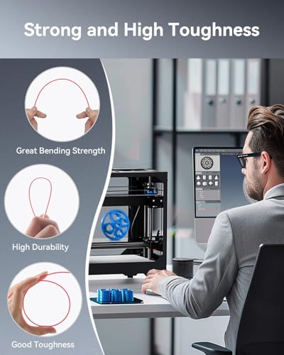 SUNLU PETG Filament 1.75mm, Strong 3D Printer Filament, Less Stringing Good Layer Adhesion High Toughness, PETG Filament 1.75 ±0.02mm, 1kg Spool (Black) SUNLU