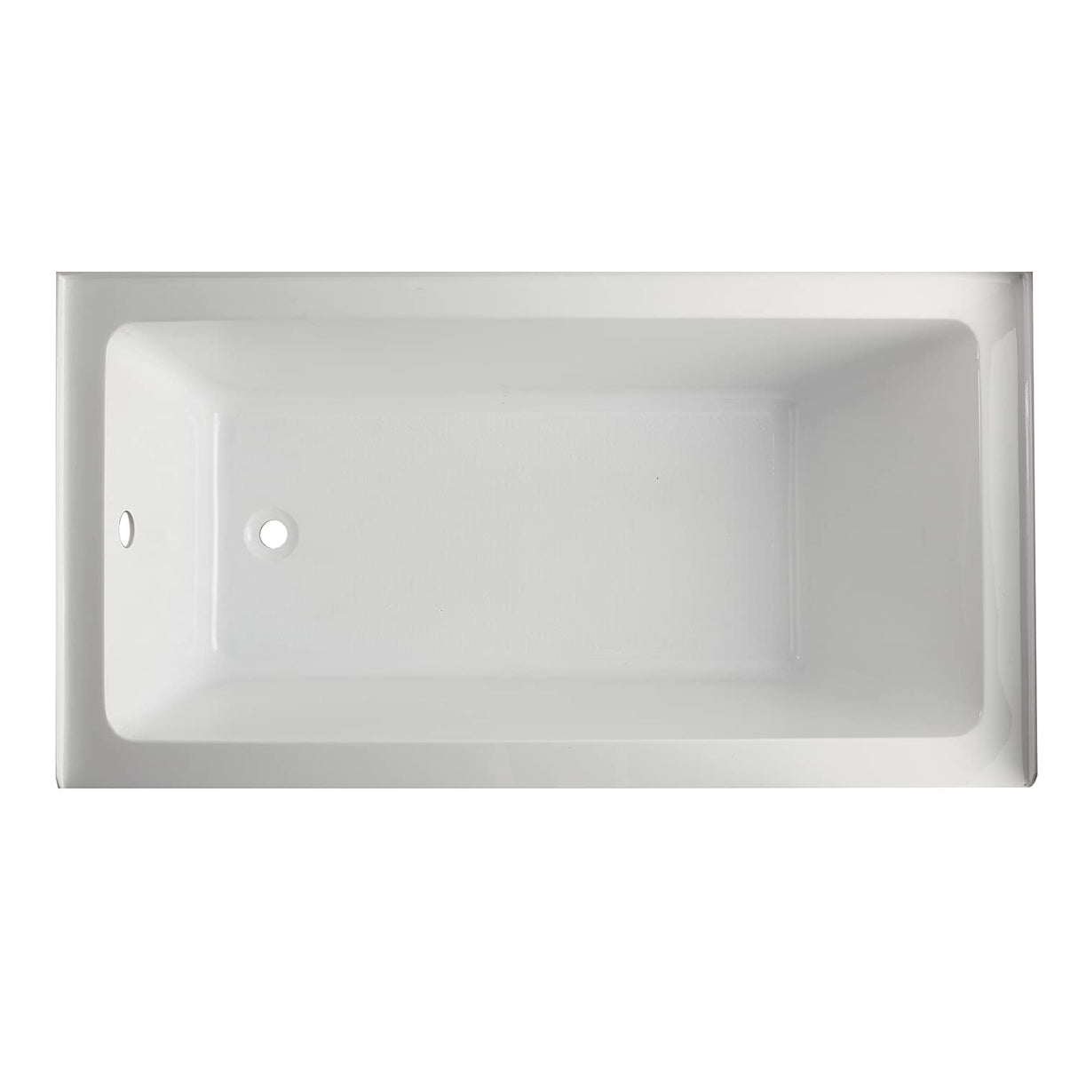 Aqua Eden VTAP6032L22C 60-Inch Anti-Skid Acrylic 3-Wall Alcove Tub with Left Hand Drain Hole, White Kingston Brass