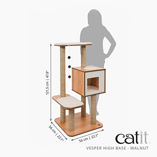Vesper Cat Tree, High Base, Walnut, 52045 VESPER