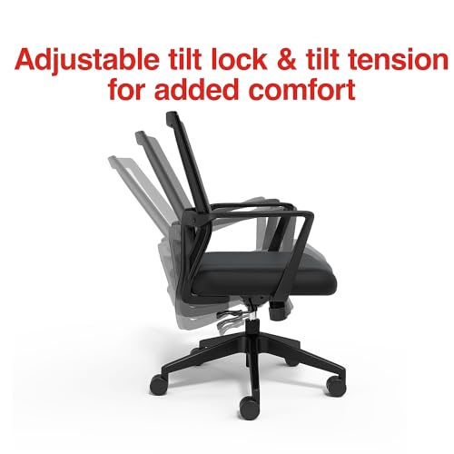 STAPLES Cartwright Ergonomic Office Desk Chair, Adjustable with Breathable Mesh & Lumbar Support, Perfect for Home & Office, Black STAPLES