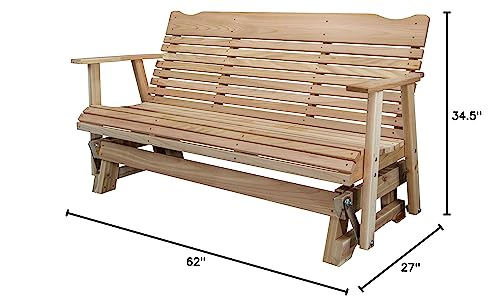 Kilmer Creek 5 Foot Natural Cedar Porch Glider, Amish Crafted Kilmer Creek