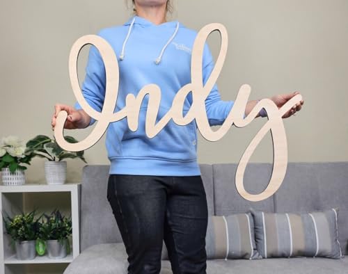 Custom Wood Word Sign, Wall Decor, Personalized Wooden Wall Art, Any cursive word or name sign Kobasic Creations