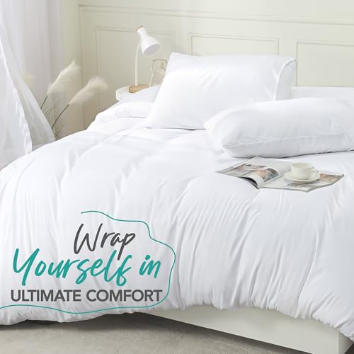 Utopia Bedding Duvet Cover Set with Pillowcases - 3 Pieces Bedding Duvet Cover with Zipper Closure - 1 Duvet Cover with 2 Pillowcases - Soft Brushed Microfiber (Full, White) Utopia Bedding