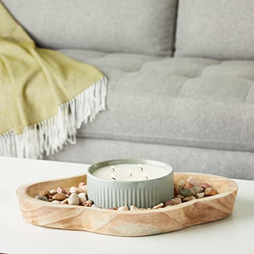 Okuna Outpost 16 In Handmade Wooden Dough Bowls for Decor, Paulownia Wood Cross Shaped Dough Bowl Okuna Outpost