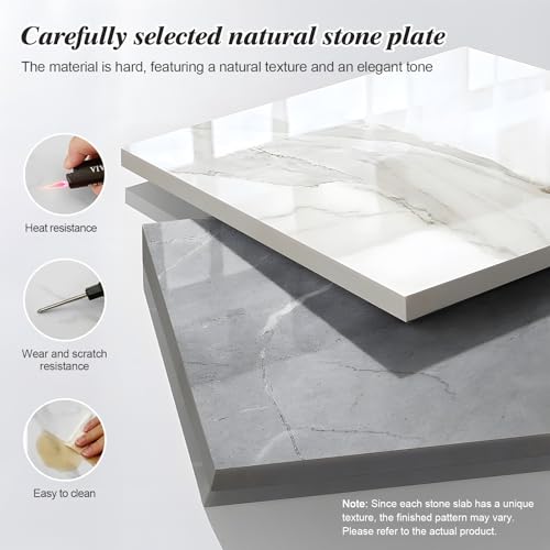 Modern Console Table, Luxury Faux Marble Entryway Table Narrow Metal Sofa Table for Hallway, Living Room, Foyer, 39.4" 47.2" 59.1" Wide, Easy Assembly VinLeap
