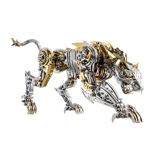 3D Metal Puzzle for Adults,Mechanical Cheetah Puzzle Building Set,3D Metal Model Kit, Brain Teaser Puzzles DIY Assembling for Stress Relief - A Collectible Gift for a man (Cheetah)