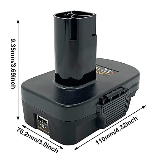 USB Battery Adapter for Craftsman C3 19.2V Cordless Tools, Converter for Dewalt 20V MAX and for Milwaukee M18 18V Lithium Battery to Craftsman 19.2 Volt Lithium Ion Battery Adaptor, w/ 5V 2A USB Port QINIZX