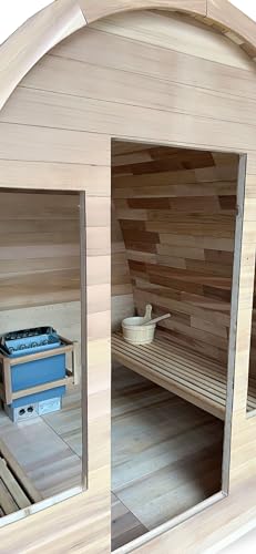 Canadian Red Cedar Wood Dome Top Wet/Dry Swedish Outdoor Steam Sauna SPA with 6KW OR 9KW Heater, Shingled Roof MCP-Distributions