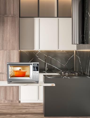 Nuwave Bravo XL Pro Air Fryer Toaster Oven, Improved 100% Super Convection, Quicker & Crispier Results, 100 Presets, Multi-Layer Even Cooking, 50-500F, Smart Probe, PFAS Free, 30QT, Stainless Steel Nuwave