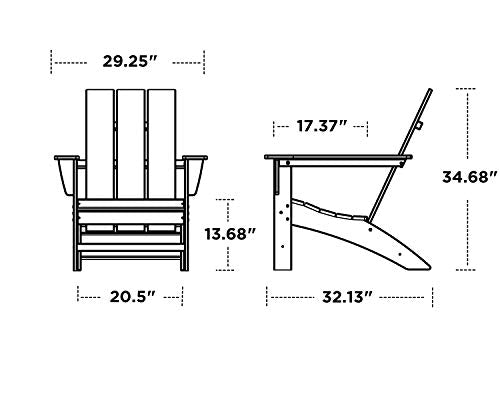 POLYWOOD AD420WH Modern Adirondack Chair, White, Durable High Density Polyethylene Construction, Easy Assembly, Waterproof, Comfortable Contoured Seat Polywood