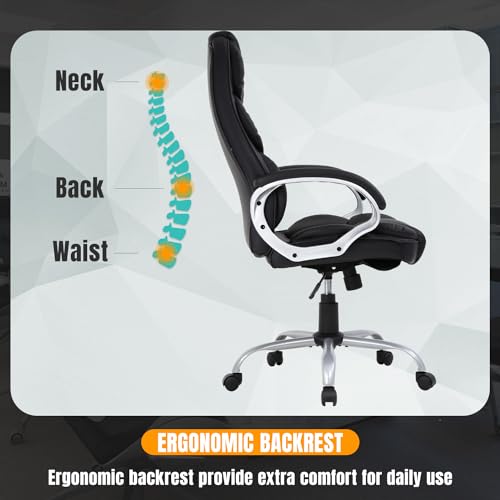 Office Chair Desk Ergonomic Swivel Executive Adjustable Task Computer High Back Stool with Back Support in Home BestOffice