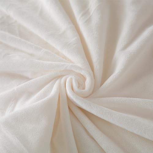 EMME Plush Shaggy White Duvet Cover Set Queen Size 3 Pieces Luxury Fuzzy Comforter Cover Set, Soft Faux Fur Fluffy Winter Bedding Set (White, Queen) EMME