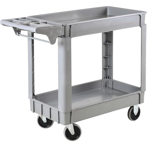 Ironton 500-Lb. Capacity 2 Tray Utility Cart, Maintenance-Free Structural Foam Construction Cargo Pushcart, Scratch Resistant, Easy to Clean Service Ironton