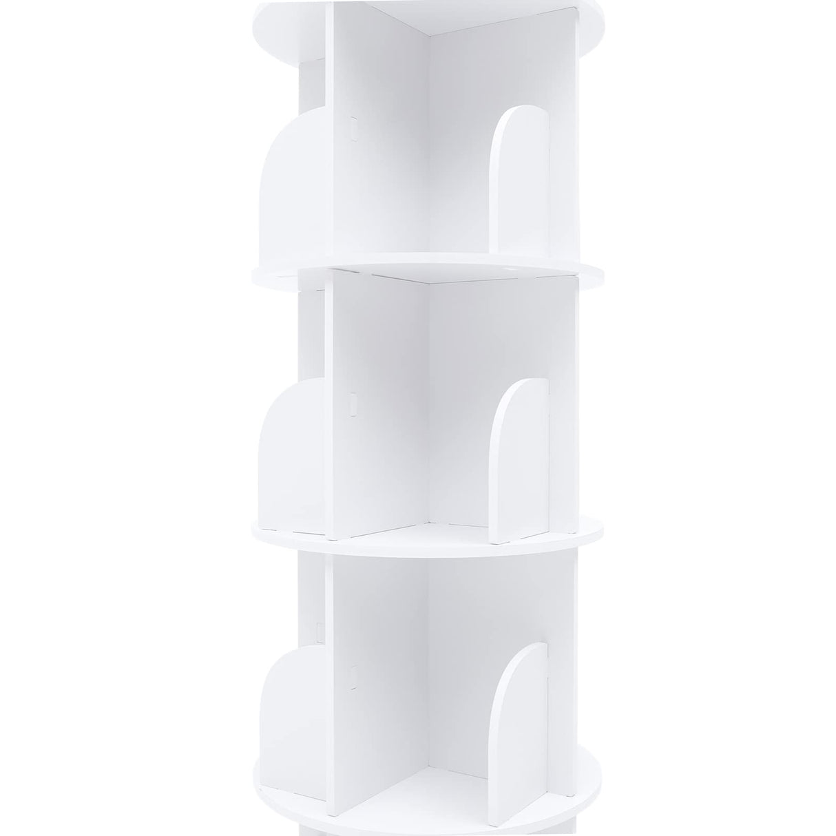 HAPPCUCOE 360° Rotating 4-Tier Bookcase - Stylish Floor Standing Organizer for Any Space HAPPCUCOE