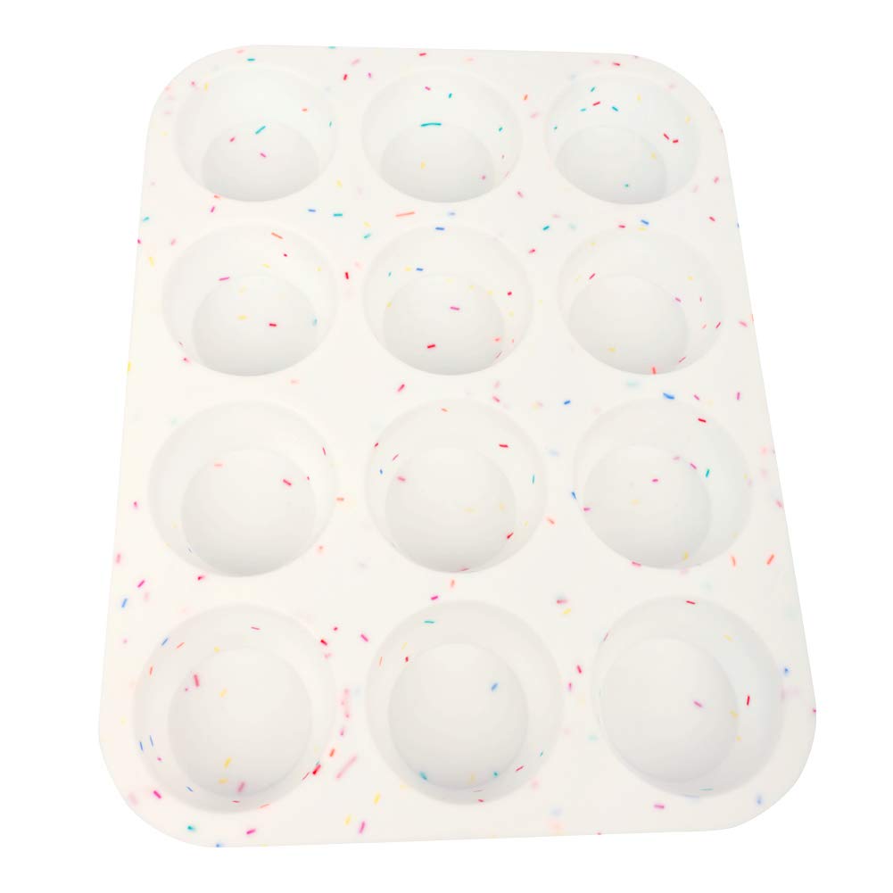 SHEbaking Silicone Muffin Pan Regular 12 Cups Muffin Tin for Muffin and Cupcakes Non-stick Bakeware Durable Baking Mold Cupcake Molds BPA Free SHEbaking