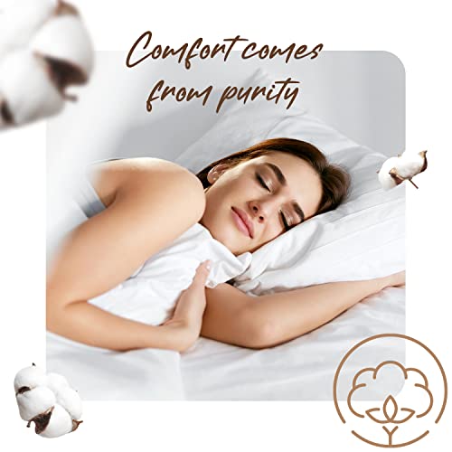 Good Sleep Bedding Flat Sheet Twin XL - 1 Pc, 100% Egyptian Cotton Flat Extra Long Twin Sheets for Dorm, 800 TC Twin XL Flat Sheet, Luxury Soft Flat Bed Sheets - Ivory Good Sleep Bedding