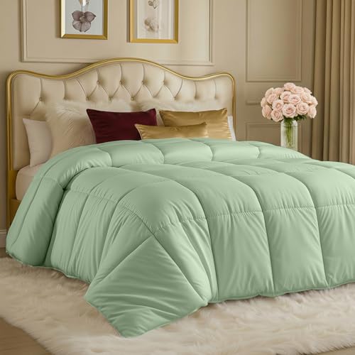 Utopia Bedding Comforters Twin Size, All Season Duvet Insert, Down Alternative Box Stitched Bed Comforter with Corner Tabs, Machine Washable (Sage Green) Utopia Bedding