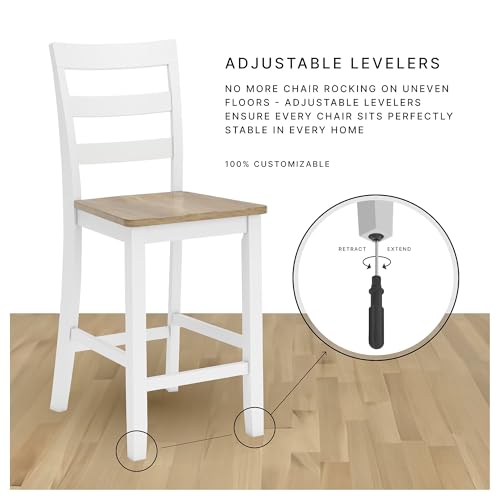 Signature Design by Ashley Tyler Creek Farmhouse 24.38" Counter Height Upholstered Barstool, Set of 2, Almost Black Signature Design by Ashley