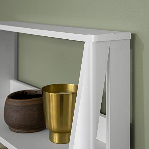 Sophisticated White 4-Shelf Ladder Bookcase by Walker Edison Walker Edison