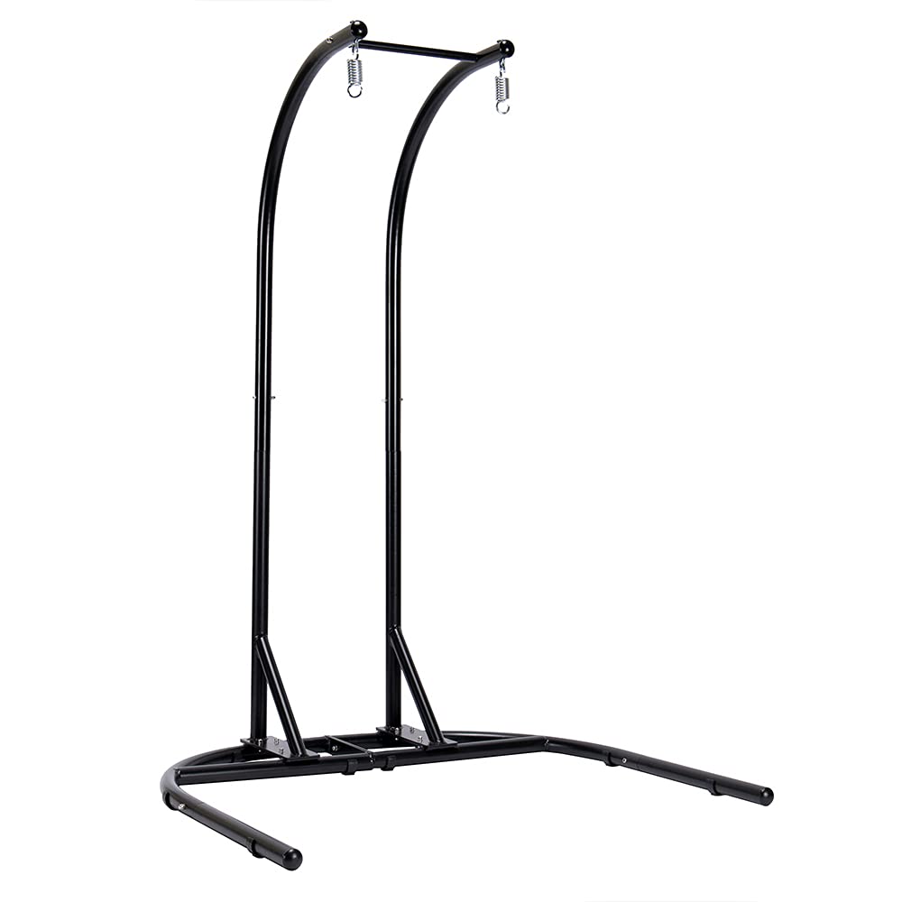 Double Egg Chair with Stand, 2 Person Heavy Duty Hanging Wicker Rattan Swinging Chair Hammock Nest Chair for Indoor Outdoor Patio Lounger Swinging Loveseat Perfect for Balcony Garden - Dust Blue Lambgier