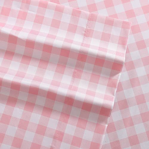 Eddie Bauer Kids - Twin XL Sheets, Stain-Resistant Toddler Bedding with Matching Sham(s), Super Soft, Ideal Pink Room Essentials (Poppy Plaid Pink, Twin XL) Eddie Bauer