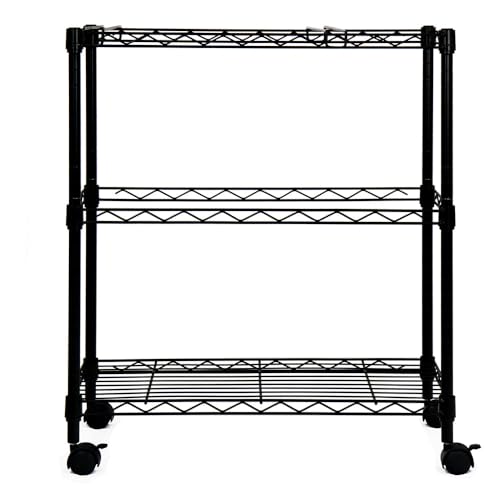 Oceanstar 2-Tier Metal Rolling File Cart, 24 in. L x 12.4 in. W x 28 in. H, Black Oceanstar
