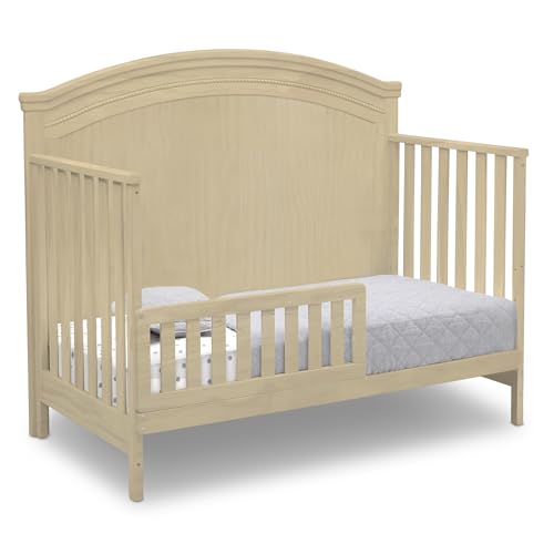 Simmons Kids SlumberTime Emma 4-in-1 Convertible Baby Crib N More - Greenguard Gold Certified, Natural Sandstone