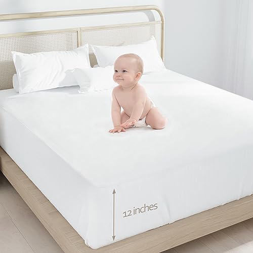 Twin Fitted Sheet Only, Twin Size Sheets for Kids Up to 12 Inches Deep Procket, Single Bed Mattress Sheets Stretchable Breathable Cover for Air Mattress, White Coldwind