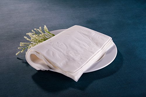Lillian Tablesettings Premium White Napkins, Large Dinner Napkin, 3 Ply Paper White, 75 count Nicole Home Collection