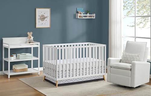 Oxford Baby Cozy Nest Convertible Island Crib, Snow White/Natural Oxford Baby
