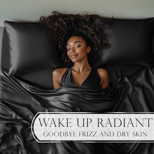 DECOLURE Satin Bed Sheets - 6 Piece Luxury Silky King Size Bedding Set - Softer Than Silk, Wrinkle-Free with 15” Deep Pocket Fitted Sheet, Perfect for Hair & Skin, Gifts for Women (Stone Grey) DECOLURE