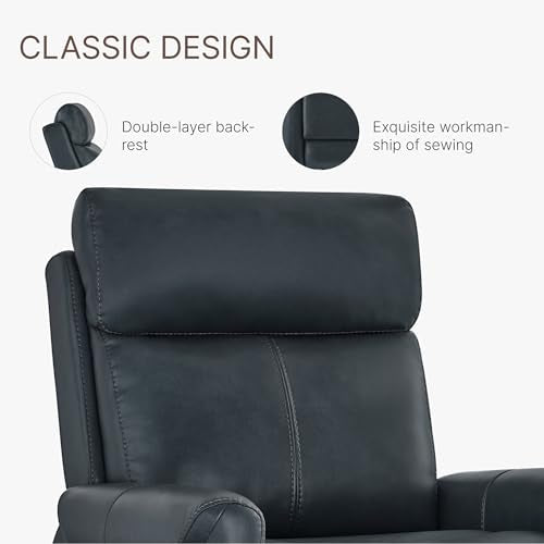 KISLOT Wall Hugger Recliner Chair for Adults, Faux Leather RV Recliner with USB Charging Ports Electric Power Reclining Sofa for Living Room Home Theater Seating Bedroom