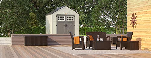 Suncast 8' x 7' Heavy-Duty Resin Tremont Storage Shed, Cream Suncast