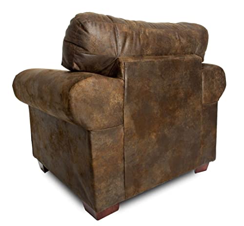 American Furniture Classics OS Home Office Furniture Club Chair, Microfiber, Brown with Sierra Lodge Tapestry American Furniture Classics