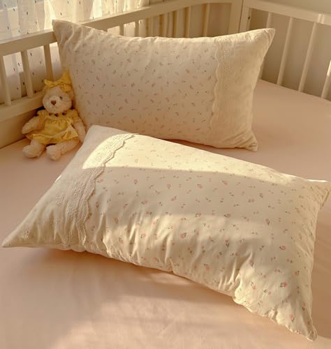 VM VOUGEMARKET Girl's Pink Flower Duvet Cover Twin,Romantic Lace Bedding Set with Zipper Ties Soft Lightiweght Washed Microfiber Comforter Cover for Teen Girls VM VOUGEMARKET