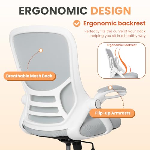 HYLONE Drafting Chair Tall Office, Ergonomic Standing Desk Stool Adjustable Drafting Chair Big Tall Drafting Office Chair White HYLONE