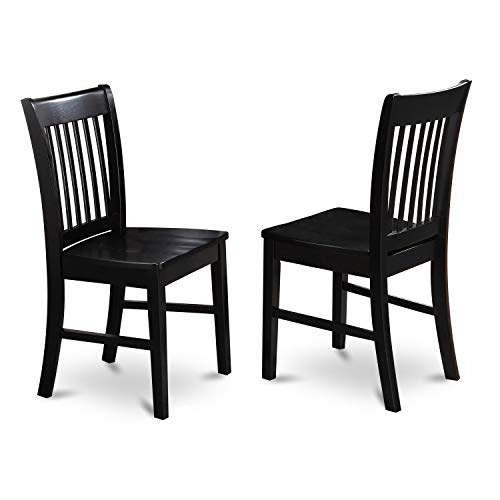 East West Furniture LGNO9-BLK-W 9 Piece Kitchen Table & Chairs Set Includes a Rectangle Dining Room Table with Butterfly Leaf and 8 Dining Chairs, 42x84 Inch, Black East West Furniture