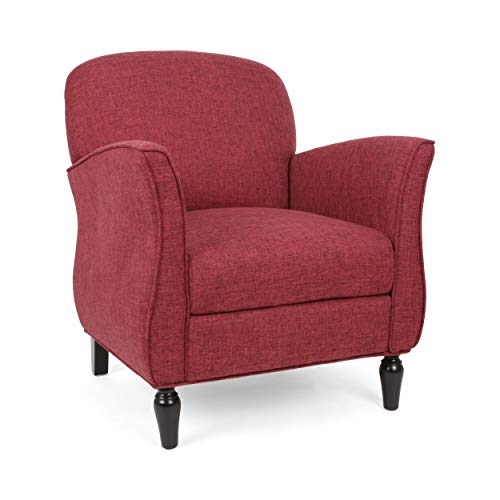 neolun Stylish and Comfortable Traditional Armchair for Living Room, Tweed Upholstery, Retro Design, Red neolun