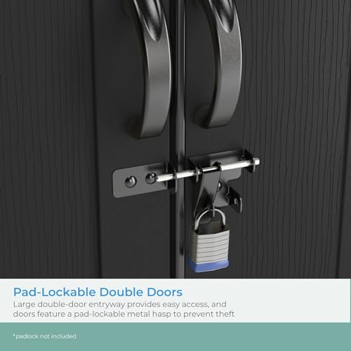 Suncast Vista 7' x 4' Outdoor Storage Shed with Pad-Lockable Double Doors and IllumiVent System, All-Weather Shed for Yard Storage, Brown, Made in The USA Suncast