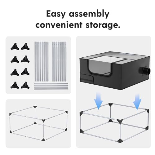 longer Laser Engraver Enclosure with Vent, Large Size 27.5 x 27.5 x 13 inchesLaser Engraving Machine Protective Cover with Eye Protection, Insulates Against Fumes and Odors Longer
