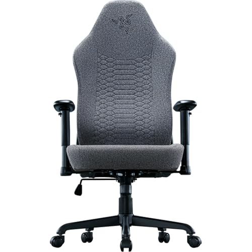 Razer Iskur V2 X Ergonomic Gaming Chair: Built-in Lumbar Support - Widened Seat - High Density Foam Cushions - Adjustable 152 Degree Recline - 2D Armrests - Plush Fabric Finish - Light Gray Edition Razer