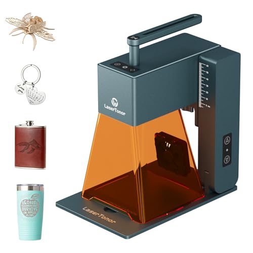 LaserTonor Pi1 10W Laser Engraver Handheld,Portable 1kg Diode Engraving and Cutter Machine 360° Full-Angle Engraving,63600mm/min Fast Speed & 0.05mm Precision for Wood/Leather/Coated Metal,Basic LaserTonor
