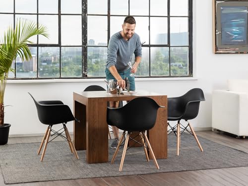Transformer Table Dining Table Set for 4 to 12, Extendable Wood Dining Table 1 to 10 feet with Extendable Bench - Space Saving Furniture Wood (Brown, Table Only) Transformer Table