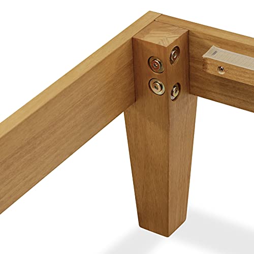 King Size Oak Platform Bed Frame with Sturdy Wooden Legs by East West Furniture East West Furniture