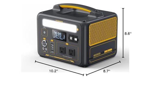 VTOMAN 600W Portable Power Station, LFP Battery Powered Generator with 2x 600W AC Outlets (Surge 1200W), 4x USB ports, 3x DC Output for Outdoor Camping, Vehicle Emergency, Electric Backup VTOMAN