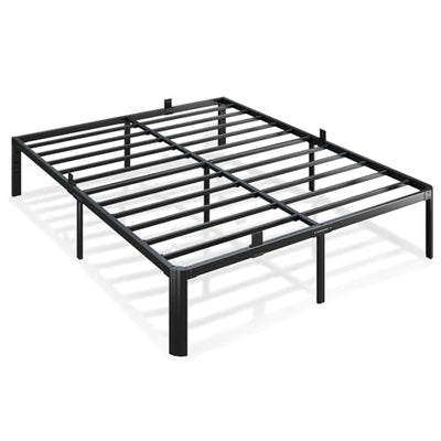 Metal Bed Frame Queen Size, 14 Inch 3500 lbs Heavy Duty Platform Bed Frames Steel Slats Noise Free No Box Spring Needed, Easy Assemble Sturdy Bedframe with Storage and Mattress Retainers