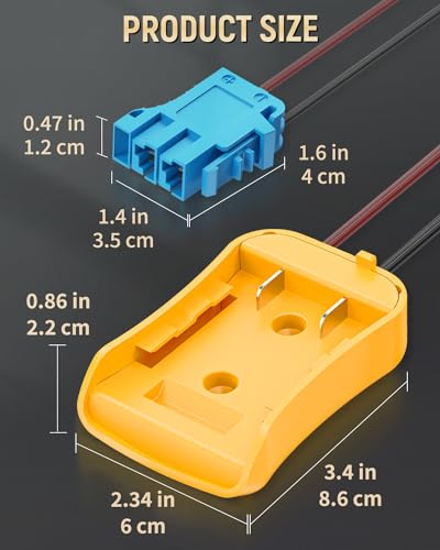 Vibit Power Wheel Adapter for Dewalt 20 V Lithium Battery, Peg-Perego Dewalt Battery Adapter with Original Wire Harness Connector, DC Power Adapter Conversion for Peg-Perego Children's Riding Toys Vibit