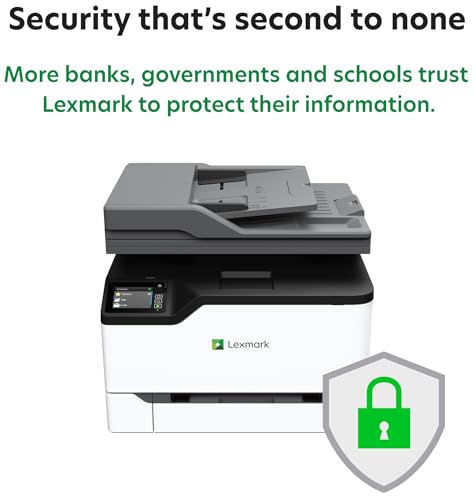 Lexmark CX331adwe Color All-in-One Laser Printer with Touchscreen, Office Scanner Copier Laser, Mobile Ready, Auto Duplex Printing & Analog Fax, Wireless, White, 26 ppm Mono/Color, 600 dpi (40N9070) Lexmark