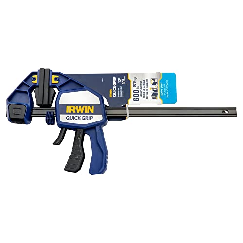 IRWIN QUICK-GRIP Bar Clamps for Woodworking, One-Handed, Heavy-Duty, 12" (1964712) IRWIN