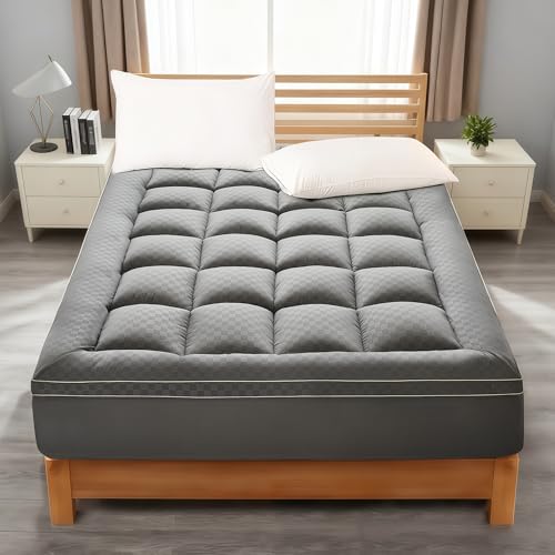 3 inch Memory Foam Mattress Topper Full Size Pillow Top - Extra Thick Padded Mattress Pad & Protector, Breathable Fitted Deep Pocket 8-21, Ultra Soft & Supportive 1100GMS WQSPRING